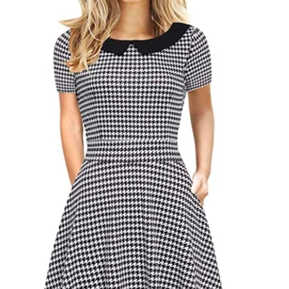 Women's Elegant Vintage Cotton Casual Floral Print Work Party A-Line Swing Dress